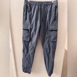 H&M Men's Blue Gray Cargo Windbreaker Pants (NWT)